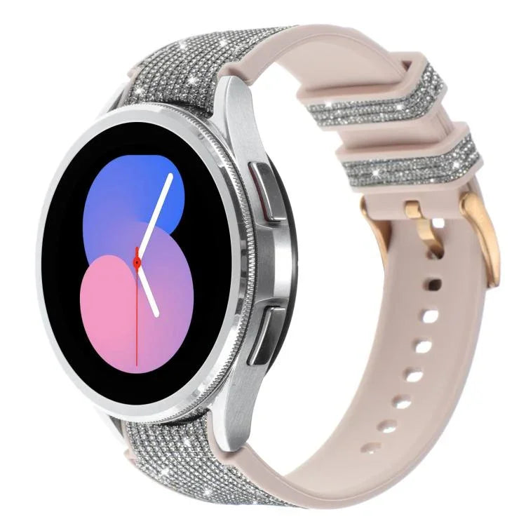 สายรัดนาฬิกาผสมหนังซิลิโคนกลิตเตอร์ สำหรับ Samsung Galaxy Watch 7 40 / 44มม.