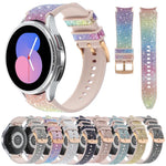 สายรัดนาฬิกาผสมหนังซิลิโคนกลิตเตอร์ สำหรับ Samsung Galaxy Watch 7 40 / 44มม.