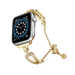 สายรัดนาฬิกาโลหะผสมสังกะสีแบบกำไลเพชรรูปตัวยู สำหรับ Apple Watch 46mm / 49mm / 45mm / 44mm, สำหรับ Apple Watch 42mm / 41mm / 40mm / 38mm
