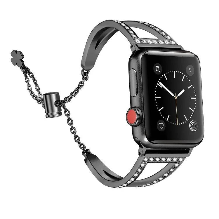สายรัดนาฬิกาโลหะผสมสังกะสีลายเพชรรูปตัววี สำหรับ Apple Watch 46mm / 49mm / 45mm / 44mm, สำหรับ Apple Watch 42mm / 41mm / 40mm / 38mm