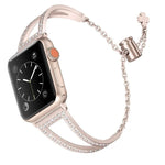 สายรัดนาฬิกาโลหะผสมสังกะสีลายเพชรรูปตัววี สำหรับ Apple Watch 46mm / 49mm / 45mm / 44mm, สำหรับ Apple Watch 42mm / 41mm / 40mm / 38mm