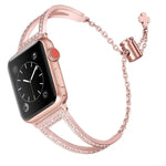 สายรัดนาฬิกาโลหะผสมสังกะสีลายเพชรรูปตัววี สำหรับ Apple Watch 46mm / 49mm / 45mm / 44mm, สำหรับ Apple Watch 42mm / 41mm / 40mm / 38mm