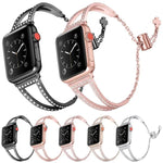 สายรัดนาฬิกาโลหะผสมสังกะสีลายเพชรรูปตัววี สำหรับ Apple Watch 46mm / 49mm / 45mm / 44mm, สำหรับ Apple Watch 42mm / 41mm / 40mm / 38mm