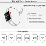 สายรัดนาฬิกาโลหะผสมสังกะสีลายเพชรรูปตัววี สำหรับ Apple Watch 46mm / 49mm / 45mm / 44mm, สำหรับ Apple Watch 42mm / 41mm / 40mm / 38mm