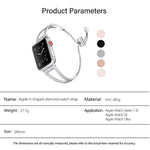 สายรัดนาฬิกาโลหะผสมสังกะสีลายเพชรรูปตัววี สำหรับ Apple Watch 46mm / 49mm / 45mm / 44mm, สำหรับ Apple Watch 42mm / 41mm / 40mm / 38mm