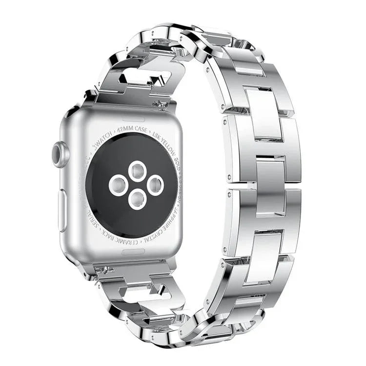 สายรัดนาฬิกาโลหะผสมสังกะสีลายเพชรสี่เหลี่ยม สำหรับ Apple Watch 46mm / 49mm / 45mm / 44mm, สำหรับ Apple Watch 42mm / 41mm / 40mm / 38mm