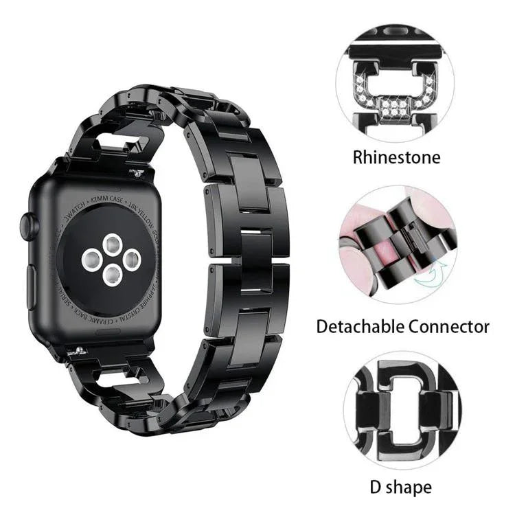 สายรัดนาฬิกาโลหะผสมสังกะสีลายเพชรสี่เหลี่ยม สำหรับ Apple Watch 46mm / 49mm / 45mm / 44mm, สำหรับ Apple Watch 42mm / 41mm / 40mm / 38mm
