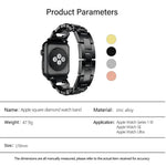 สายรัดนาฬิกาโลหะผสมสังกะสีลายเพชรสี่เหลี่ยม สำหรับ Apple Watch 46mm / 49mm / 45mm / 44mm, สำหรับ Apple Watch 42mm / 41mm / 40mm / 38mm