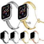 สายรัดนาฬิกาโลหะผสมสังกะสีแบบกำไลรักหินสีขาว สำหรับ Apple Watch 46mm / 49mm / 45mm / 44mm, สำหรับ Apple Watch 42mm / 41mm / 40mm / 38mm