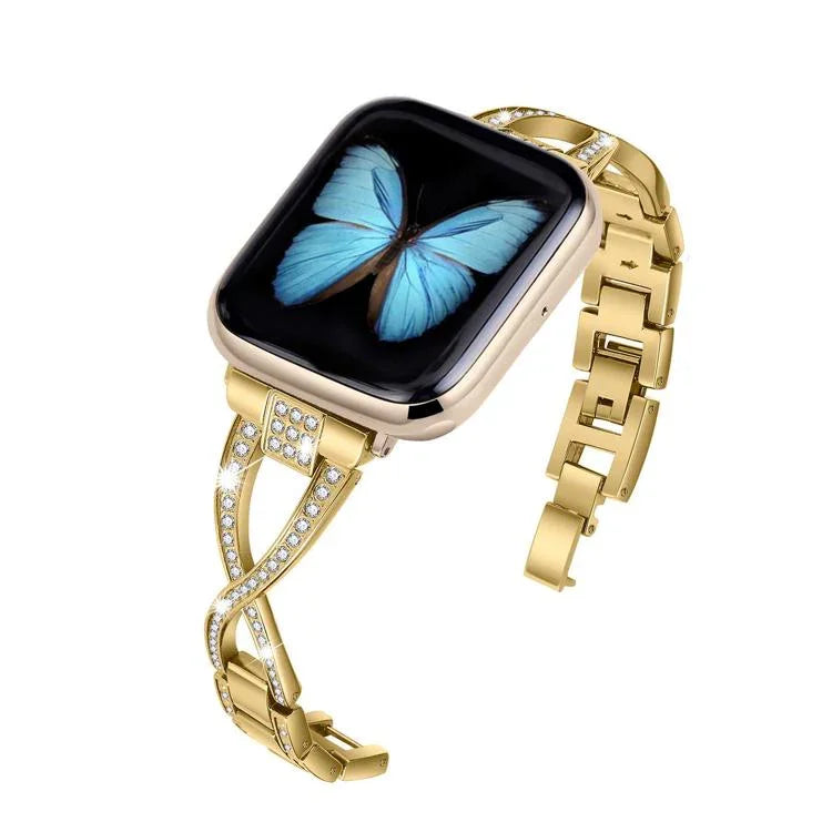 สายรัดนาฬิกาโลหะผสมสังกะสีลายเพชรไขว้ สำหรับ Apple Watch 46mm / 49mm / 45mm / 44mm, สำหรับ Apple Watch 42mm / 41mm / 40mm / 38mm