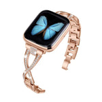 สายรัดนาฬิกาโลหะผสมสังกะสีลายเพชรไขว้ สำหรับ Apple Watch 46mm / 49mm / 45mm / 44mm, สำหรับ Apple Watch 42mm / 41mm / 40mm / 38mm
