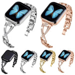 สายรัดนาฬิกาโลหะผสมสังกะสีลายเพชรไขว้ สำหรับ Apple Watch 46mm / 49mm / 45mm / 44mm, สำหรับ Apple Watch 42mm / 41mm / 40mm / 38mm