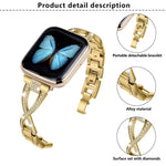 สายรัดนาฬิกาโลหะผสมสังกะสีลายเพชรไขว้ สำหรับ Apple Watch 46mm / 49mm / 45mm / 44mm, สำหรับ Apple Watch 42mm / 41mm / 40mm / 38mm