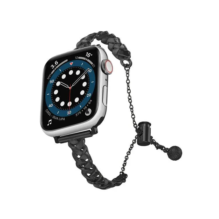 สายรัดนาฬิกาโลหะผสมสังกะสีแบบถักเงางาม สำหรับ Apple Watch 46mm / 49mm / 45mm / 44mm, สำหรับ Apple Watch 42mm / 41mm / 40mm / 38mm