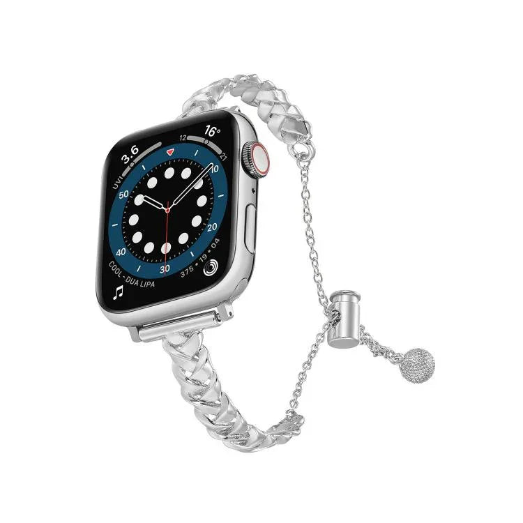 สายรัดนาฬิกาโลหะผสมสังกะสีแบบถักเงางาม สำหรับ Apple Watch 46mm / 49mm / 45mm / 44mm, สำหรับ Apple Watch 42mm / 41mm / 40mm / 38mm