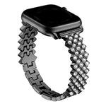 สายรัดนาฬิกาโลหะผสมสังกะสีลายเพชรรูปสี่เหลี่ยมขนมเปียกปูน สำหรับ Apple Watch 46mm / 49mm / 45mm / 44mm, สำหรับ Apple Watch 42mm / 41mm / 40mm / 38mm