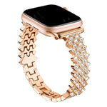 สายรัดนาฬิกาโลหะผสมสังกะสีลายเพชรรูปสี่เหลี่ยมขนมเปียกปูน สำหรับ Apple Watch 46mm / 49mm / 45mm / 44mm, สำหรับ Apple Watch 42mm / 41mm / 40mm / 38mm