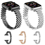 สายรัดนาฬิกาโลหะผสมสังกะสีลายเพชรรูปสี่เหลี่ยมขนมเปียกปูน สำหรับ Apple Watch 46mm / 49mm / 45mm / 44mm, สำหรับ Apple Watch 42mm / 41mm / 40mm / 38mm