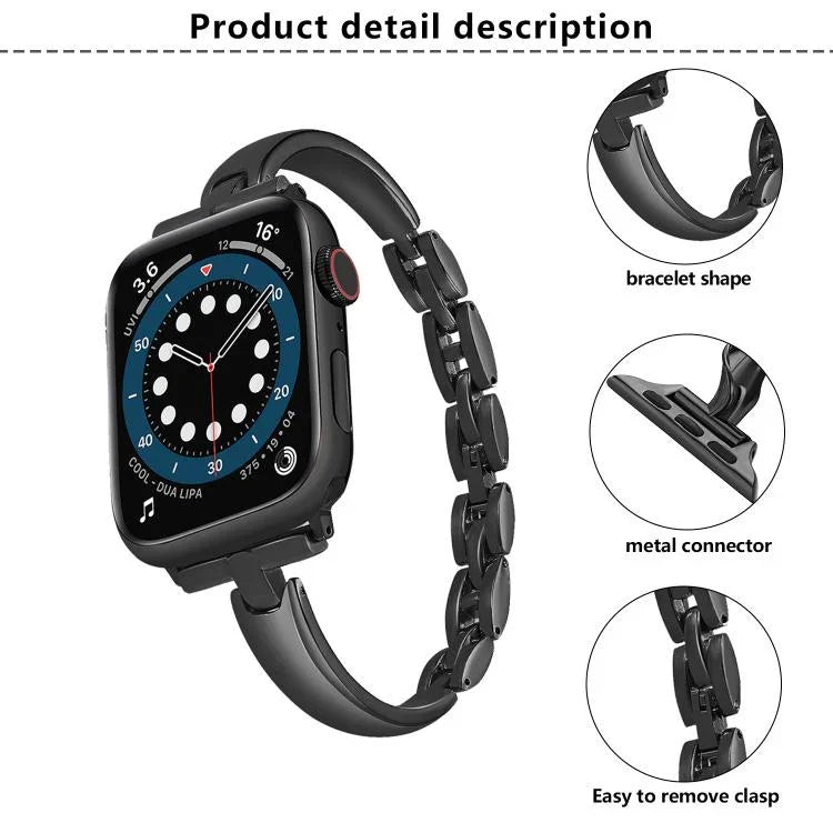 สายรัดนาฬิกาโลหะผสมสังกะสีแบบกำไลโลหะ สำหรับ Apple Watch 46mm / 49mm / 45mm / 44mm, สำหรับ Apple Watch 42mm / 41mm / 40mm / 38mm