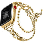 สายรัดนาฬิกาโลหะผสมสังกะสีแบบลูกปัดวงกลมคู่ สำหรับ Apple Watch 46mm / 49mm / 45mm / 44mm, สำหรับ Apple Watch 42mm / 41mm / 40mm / 38mm