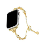 สายรัดนาฬิกาโลหะผสมสังกะสีรูปใบโคลเวอร์สี่แฉกประดับเพชร สำหรับ Apple Watch 46 มม. / 49 มม. / 45 มม. / 44 มม. สำหรับ Apple Watch 42 มม. / 41 มม. / 40 มม. / 38 มม.