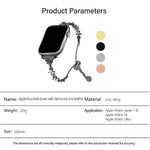 สายรัดนาฬิกาโลหะผสมสังกะสีรูปใบโคลเวอร์สี่แฉกประดับเพชร สำหรับ Apple Watch 46 มม. / 49 มม. / 45 มม. / 44 มม. สำหรับ Apple Watch 42 มม. / 41 มม. / 40 มม. / 38 มม.