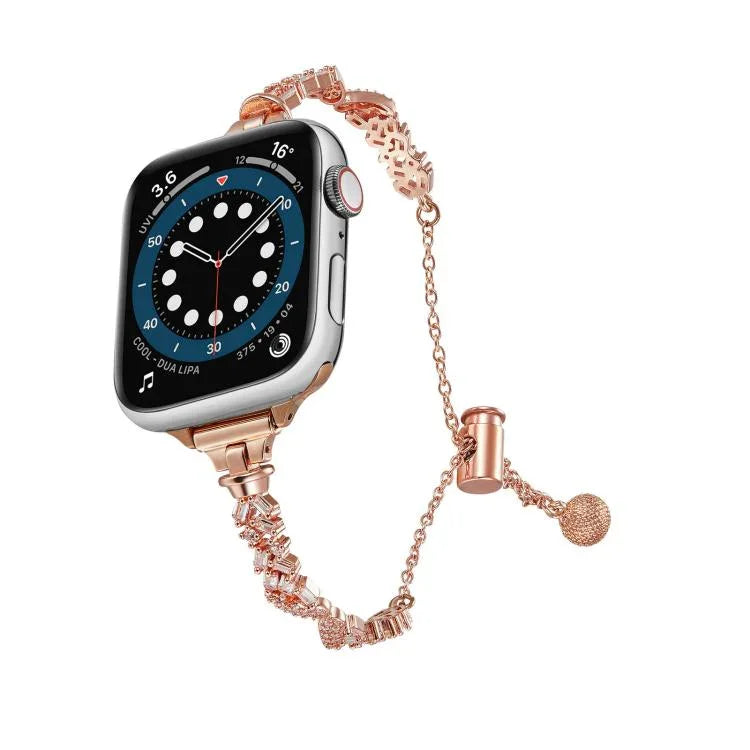 สายรัดนาฬิกาโลหะผสมสังกะสีประดับเพชรบด Wings สำหรับ Apple Watch 46 มม. / 49 มม. / 45 มม. / 44 มม. สำหรับ Apple Watch 42 มม. / 41 มม. / 40 มม. / 38 มม.