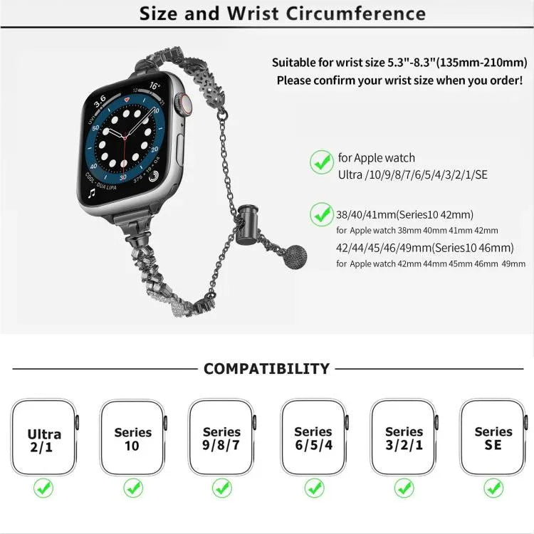 สายรัดนาฬิกาโลหะผสมสังกะสีประดับเพชรบด Wings สำหรับ Apple Watch 46 มม. / 49 มม. / 45 มม. / 44 มม. สำหรับ Apple Watch 42 มม. / 41 มม. / 40 มม. / 38 มม.