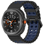 สายรัดนาฬิกาซิลิโคนสองสีหัวเข็มขัดคู่แบบ Marine สำหรับ Samsung Galaxy Watch8 / Watch8 Classic