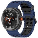 สายรัดนาฬิกาซิลิโคนสองสีหัวเข็มขัดคู่แบบ Marine สำหรับ Samsung Galaxy Watch8 / Watch8 Classic