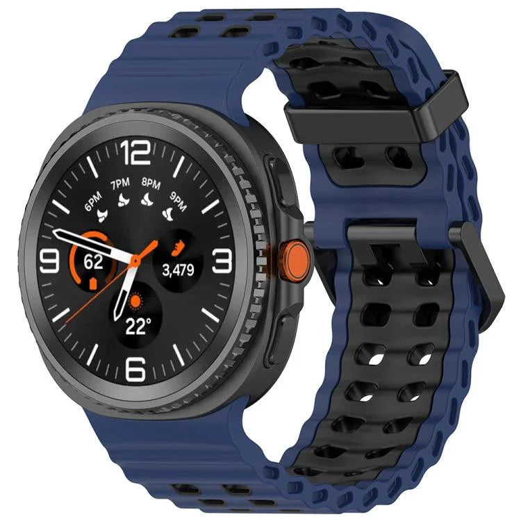 สายรัดนาฬิกาซิลิโคนสองสีหัวเข็มขัดคู่แบบ Marine สำหรับ Samsung Galaxy Watch8 / Watch8 Classic