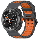 สายรัดนาฬิกาซิลิโคนสองสีหัวเข็มขัดคู่แบบ Marine สำหรับ Samsung Galaxy Watch8 / Watch8 Classic