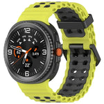 สายรัดนาฬิกาซิลิโคนสองสีหัวเข็มขัดคู่แบบ Marine สำหรับ Samsung Galaxy Watch8 / Watch8 Classic