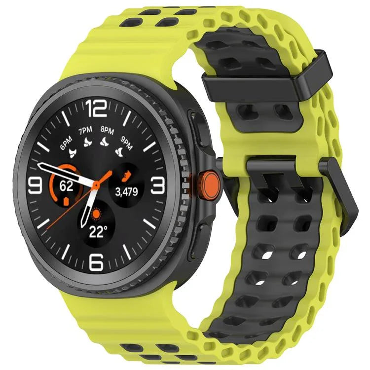 สายรัดนาฬิกาซิลิโคนสองสีหัวเข็มขัดคู่แบบ Marine สำหรับ Samsung Galaxy Watch8 / Watch8 Classic