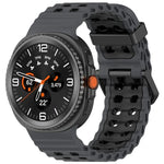 สายรัดนาฬิกาซิลิโคนสองสีหัวเข็มขัดคู่แบบ Marine สำหรับ Samsung Galaxy Watch8 / Watch8 Classic