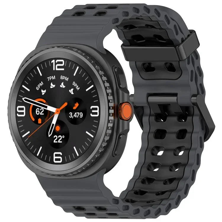 สายรัดนาฬิกาซิลิโคนสองสีหัวเข็มขัดคู่แบบ Marine สำหรับ Samsung Galaxy Watch8 / Watch8 Classic