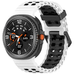 สายรัดนาฬิกาซิลิโคนสองสีหัวเข็มขัดคู่แบบ Marine สำหรับ Samsung Galaxy Watch8 / Watch8 Classic