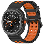 สายรัดนาฬิกาซิลิโคนสองสีหัวเข็มขัดคู่แบบ Marine สำหรับ Samsung Galaxy Watch8 / Watch8 Classic