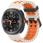 สายรัดนาฬิกาซิลิโคนสองสีหัวเข็มขัดคู่แบบ Marine สำหรับ Samsung Galaxy Watch8 / Watch8 Classic