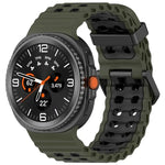 สายรัดนาฬิกาซิลิโคนสองสีหัวเข็มขัดคู่แบบ Marine สำหรับ Samsung Galaxy Watch8 / Watch8 Classic