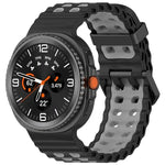 สายรัดนาฬิกาซิลิโคนสองสีหัวเข็มขัดคู่แบบ Marine สำหรับ Samsung Galaxy Watch8 / Watch8 Classic