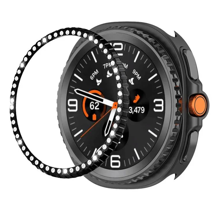 แหวนป้องกันนาฬิกาโลหะเพชรแถวเดียว สำหรับ Samsung Galaxy Watch8 Classic 46mm