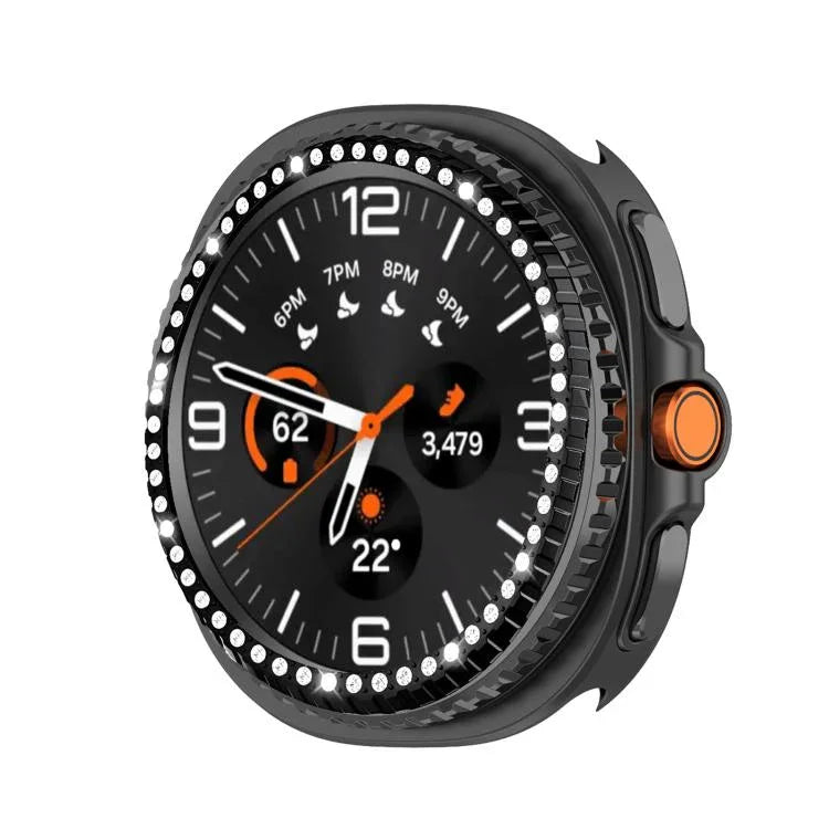 แหวนป้องกันนาฬิกาโลหะเพชรแถวเดียว สำหรับ Samsung Galaxy Watch8 Classic 46mm