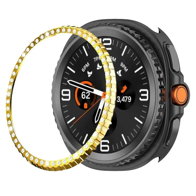 แหวนป้องกันนาฬิกาโลหะเพชรแถวเดียว สำหรับ Samsung Galaxy Watch8 Classic 46mm