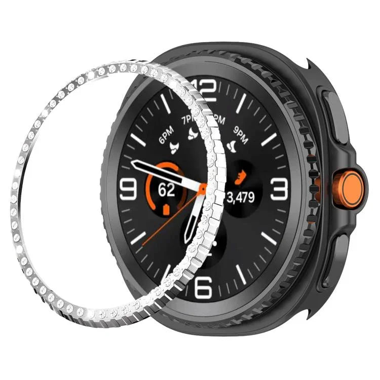 แหวนป้องกันนาฬิกาโลหะเพชรแถวเดียว สำหรับ Samsung Galaxy Watch8 Classic 46mm