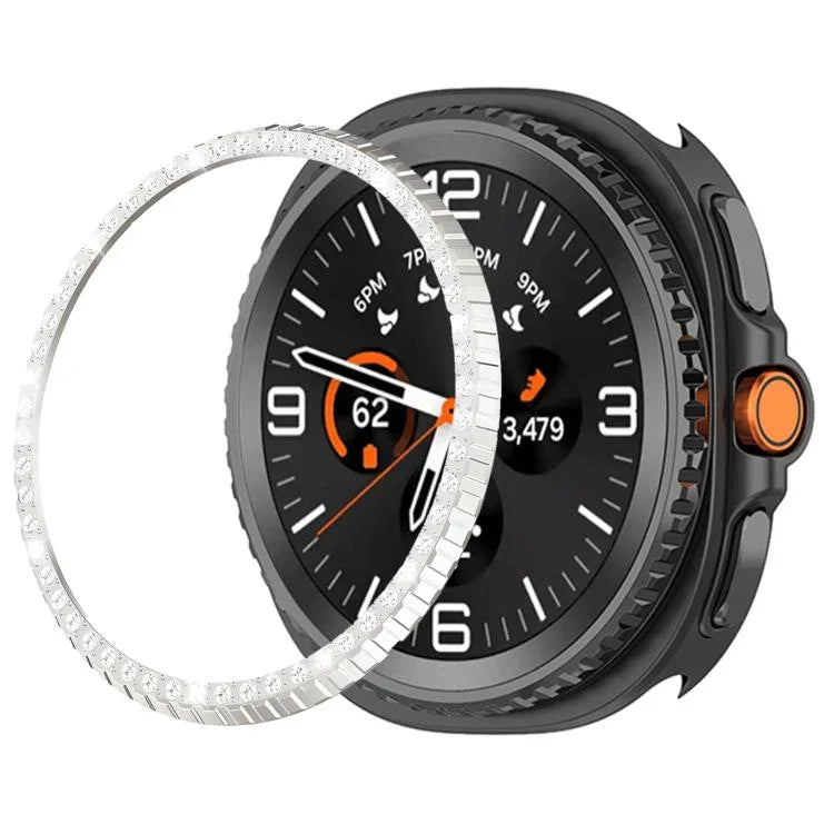 แหวนป้องกันนาฬิกาโลหะเพชรแถวเดียว สำหรับ Samsung Galaxy Watch8 Classic 46mm
