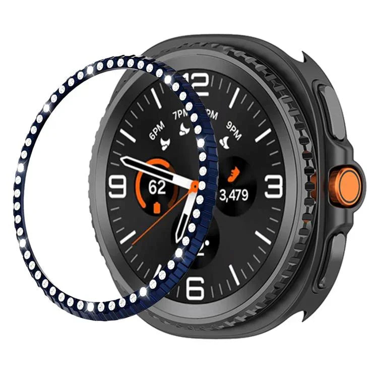 แหวนป้องกันนาฬิกาโลหะเพชรแถวเดียว สำหรับ Samsung Galaxy Watch8 Classic 46mm