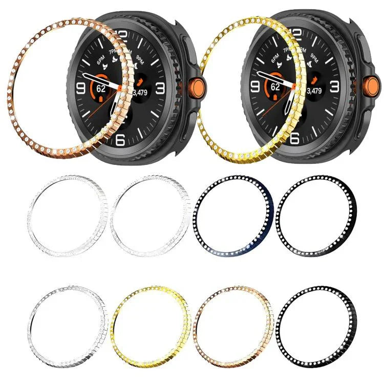 แหวนป้องกันนาฬิกาโลหะเพชรแถวเดียว สำหรับ Samsung Galaxy Watch8 Classic 46mm