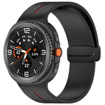 สายรัดนาฬิกาซิลิโคนหัวเข็มขัดแม่เหล็กพับได้ สำหรับ Samsung Galaxy Watch8 / Watch8 Classic