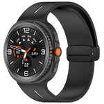 สายรัดนาฬิกาซิลิโคนหัวเข็มขัดแม่เหล็กพับได้ สำหรับ Samsung Galaxy Watch8 / Watch8 Classic